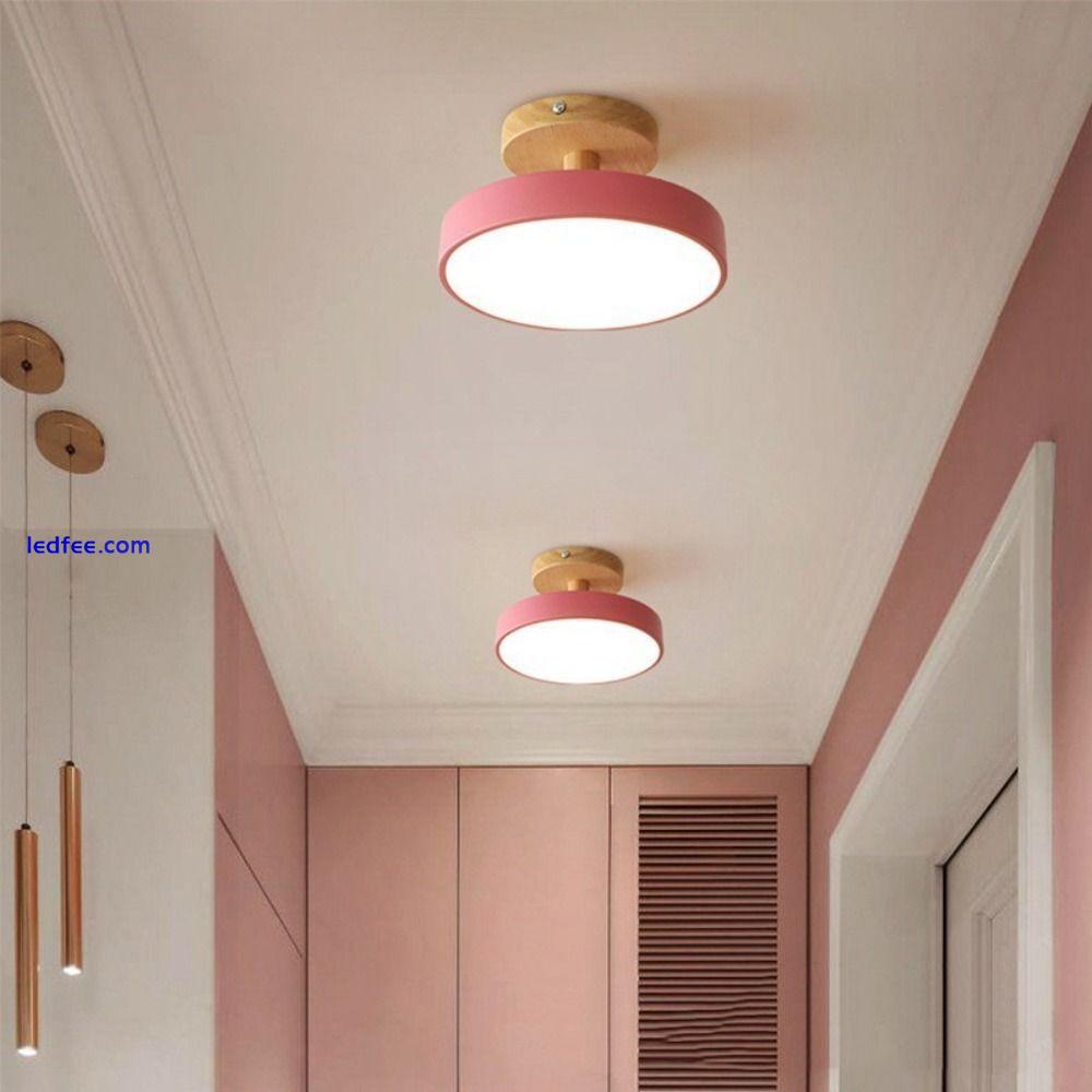 Round LED Ceiling Lights Wood Spotlights Pendant Lamp  Entrance Hallway 3 