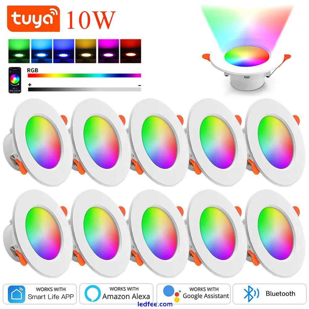 10W Tuya WIFI Bluetooth APP RGB LED Ceiling Downlight Recessed Spotlight Timer 1 