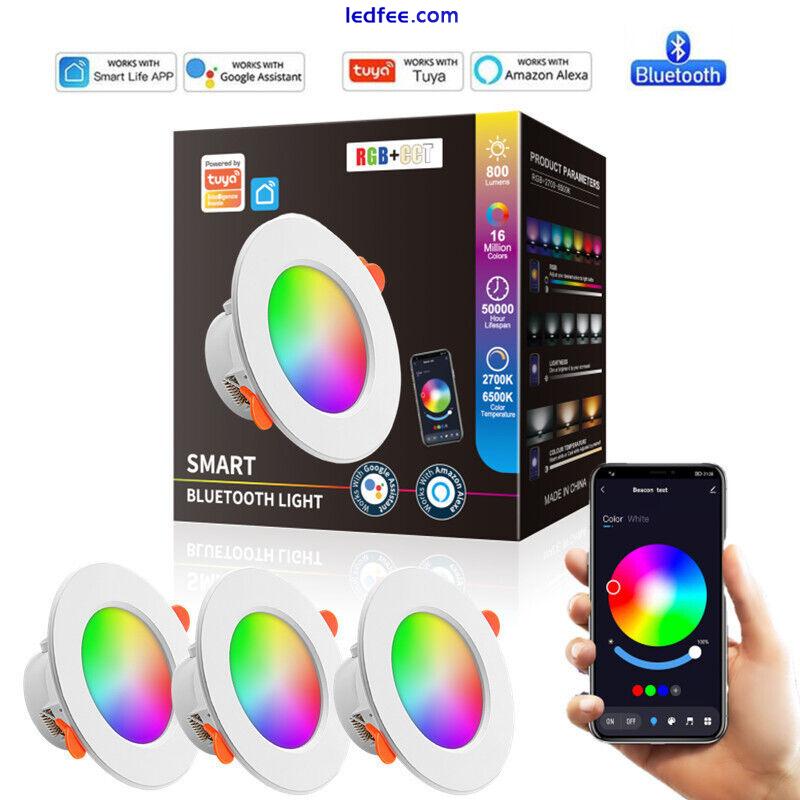 10W Tuya WIFI Bluetooth APP RGB LED Ceiling Downlight Recessed Spotlight Timer 0 