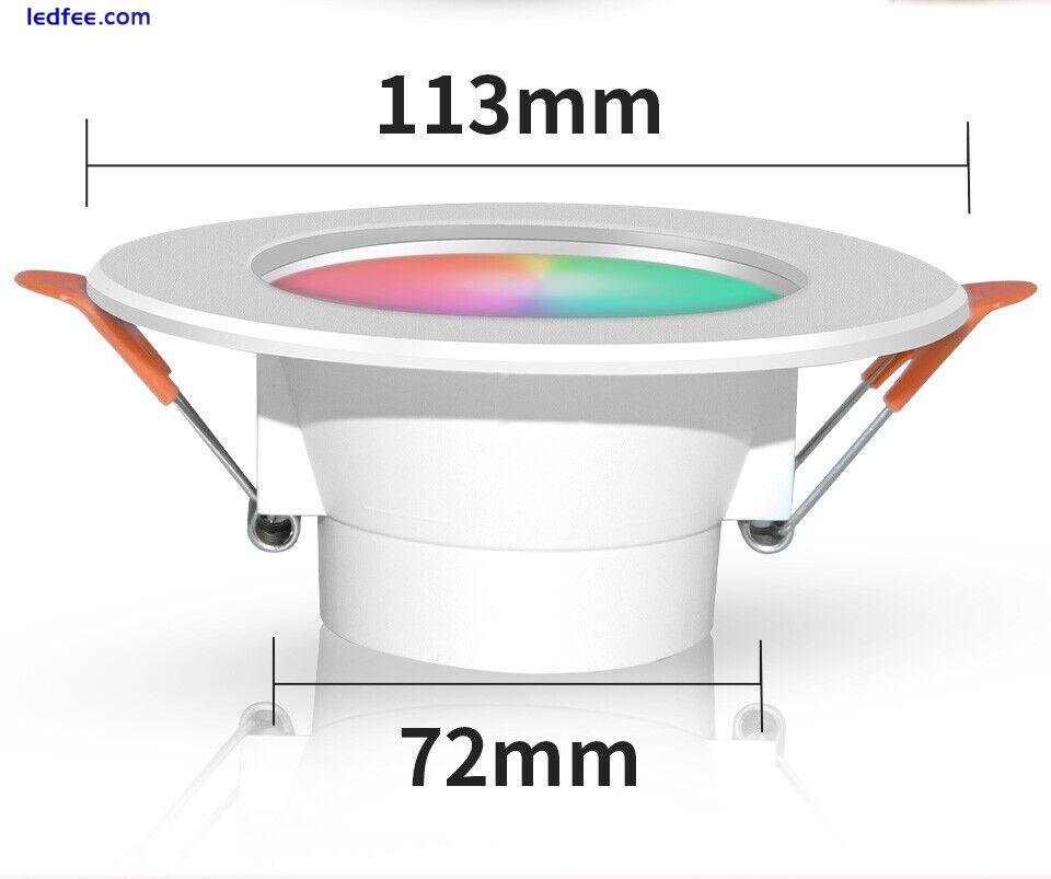 10W Tuya WIFI Bluetooth APP RGB LED Ceiling Downlight Recessed Spotlight Timer 5 