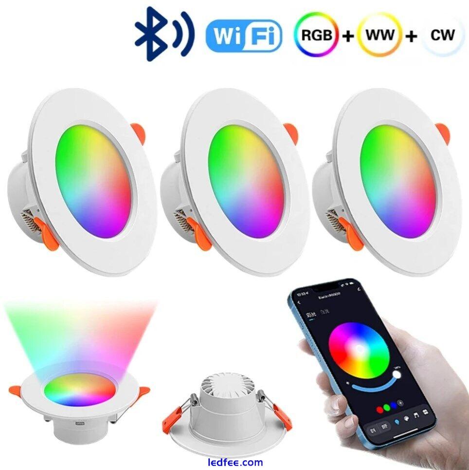 Wifi/Zigbee RGB LED Downlight Smart Life Recessed Ceiling Lamp Dimmable Google 2 