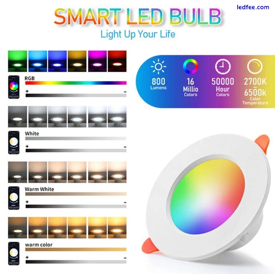 Wifi/Zigbee RGB LED Downlight Smart Life Recessed Ceiling Lamp Dimmable Google 5 