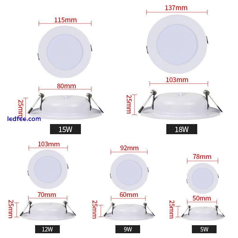 LED Recessed Ceiling Downlight Round Bright Lamp No Need Driver AC 220V 5W-18W 0 