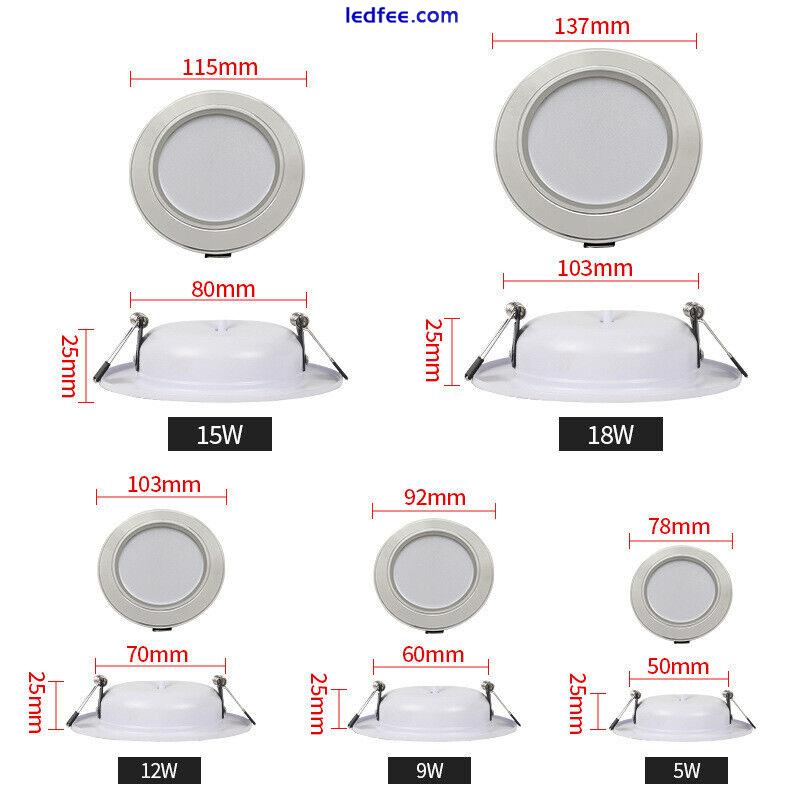 LED Recessed Ceiling Downlight Round Bright Lamp No Need Driver AC 220V 5W-18W 1 