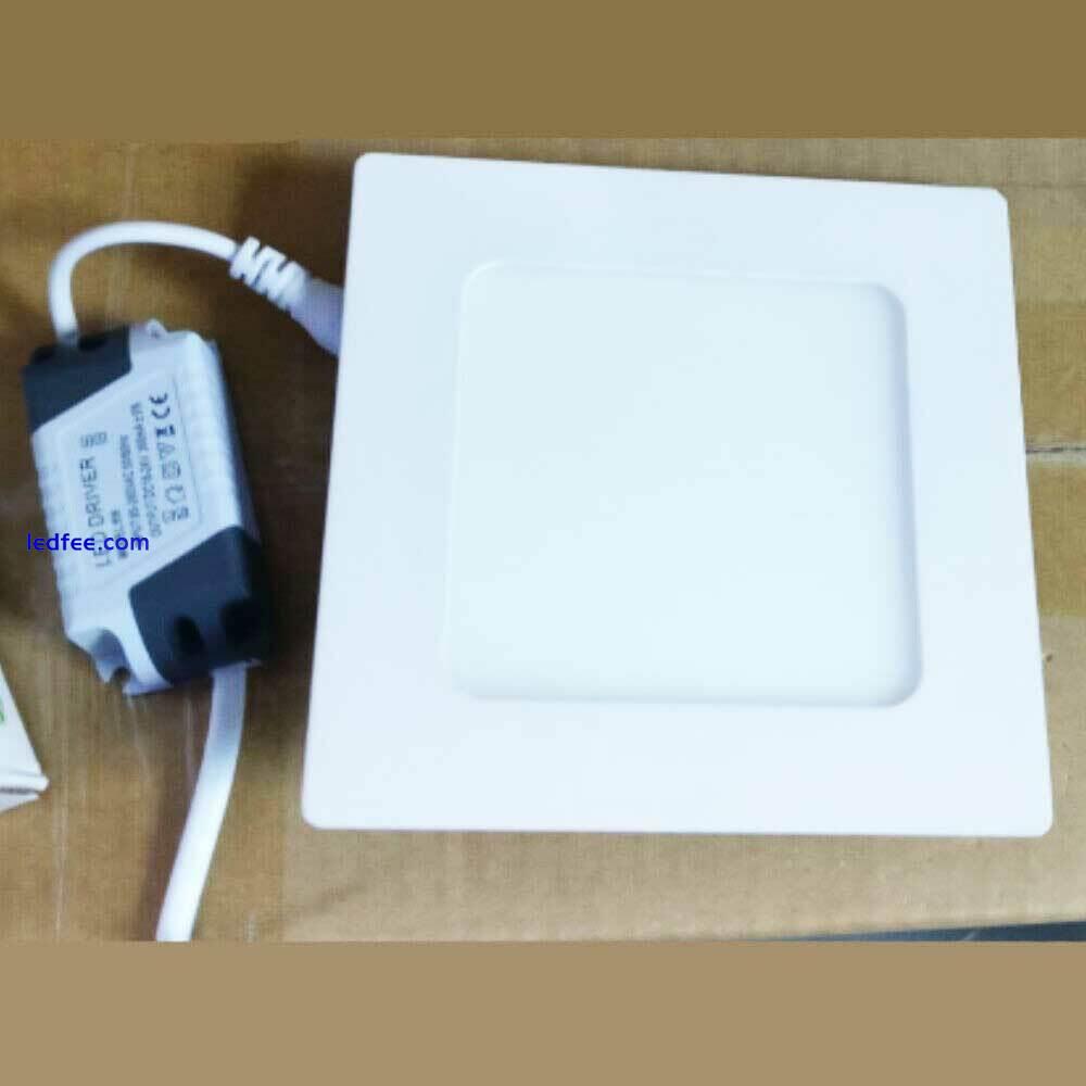 6W LED Ceiling Recessed Ultra Slim Panel Down Light Square Bathroom Kitchen Lamp 3 