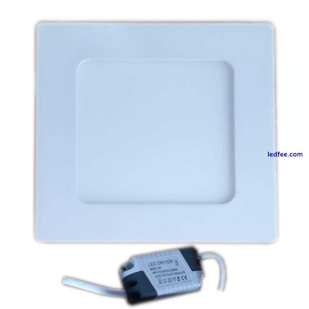 6W LED Ceiling Recessed Ultra Slim Panel Down Light Square Bathroom Kitchen Lamp 2 