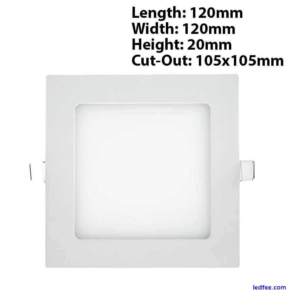 6W LED Ceiling Recessed Ultra Slim Panel Down Light Square Bathroom Kitchen Lamp 1 