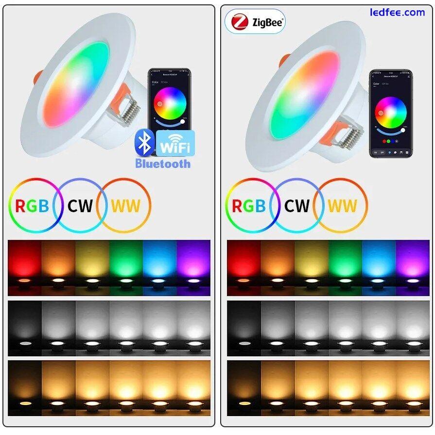 LED Recessed Ceiling Light 10W RGB Colour Changing Dimmable Spot WIFI Downlights 1 