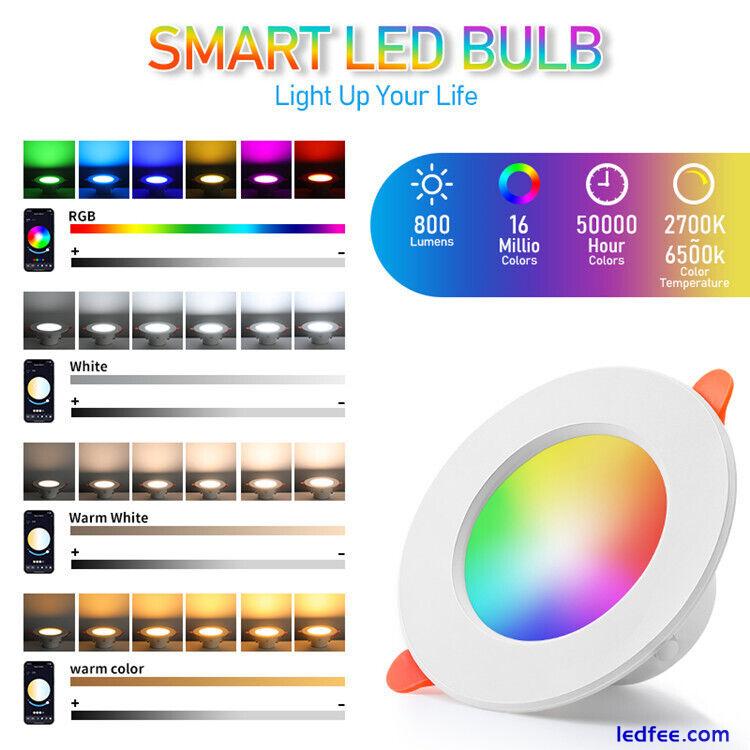 10 x Recessed RGB Colour Changing Ceiling Downlights LED Spotlights Downlighters 1 