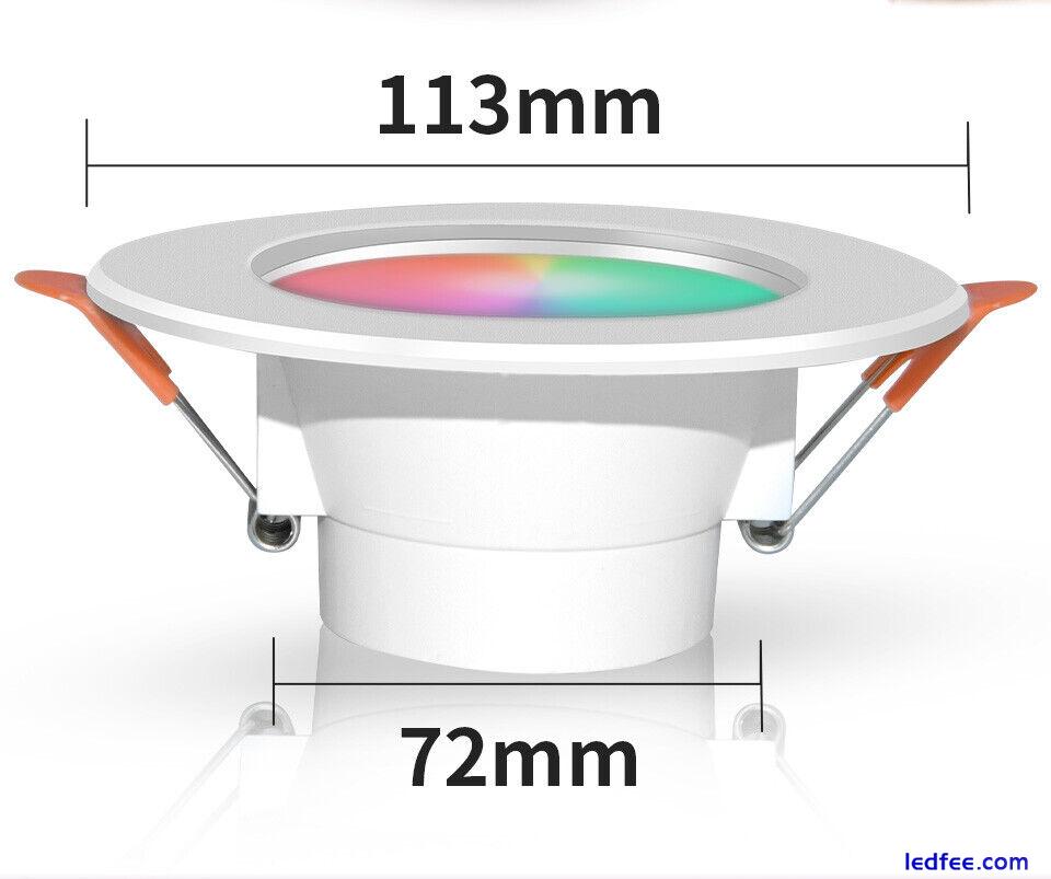 10 x Recessed RGB Colour Changing Ceiling Downlights LED Spotlights Downlighters 4 