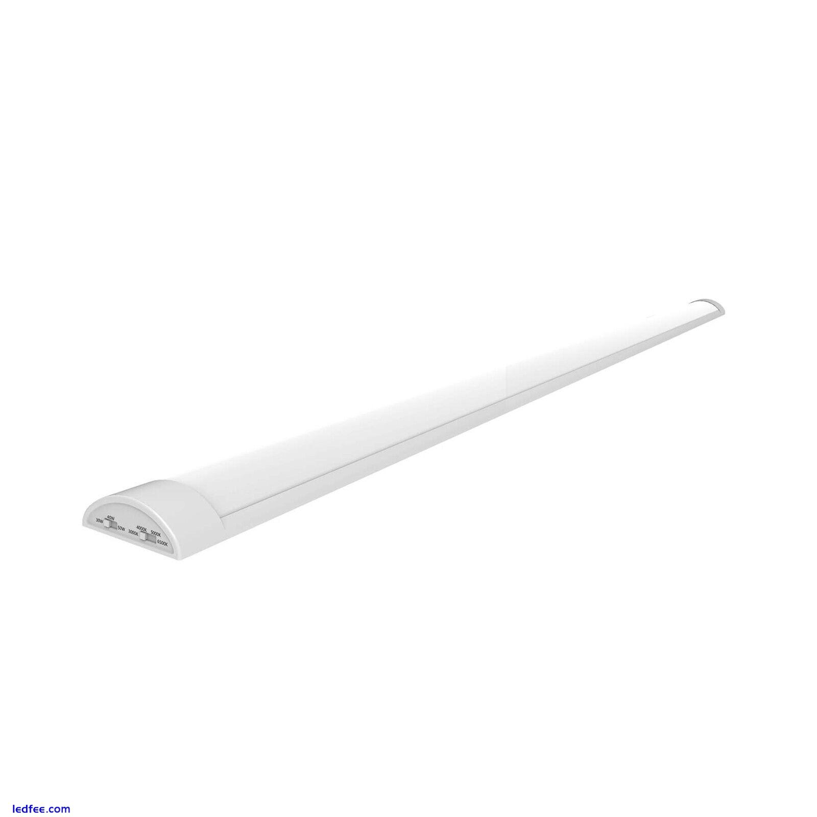 LED Slimline Batten Light Office Garage Ceiling Lamp 4FT 5FT 4CCT 3000K-6500K 0 