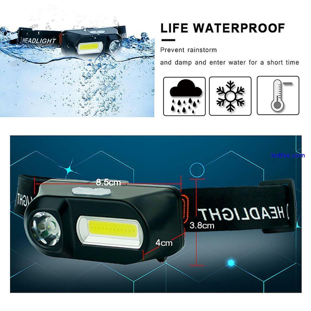 Waterproof USB Rechargeable LED Headlight Torch Bright Lamps Adjustable Headlamp 4 