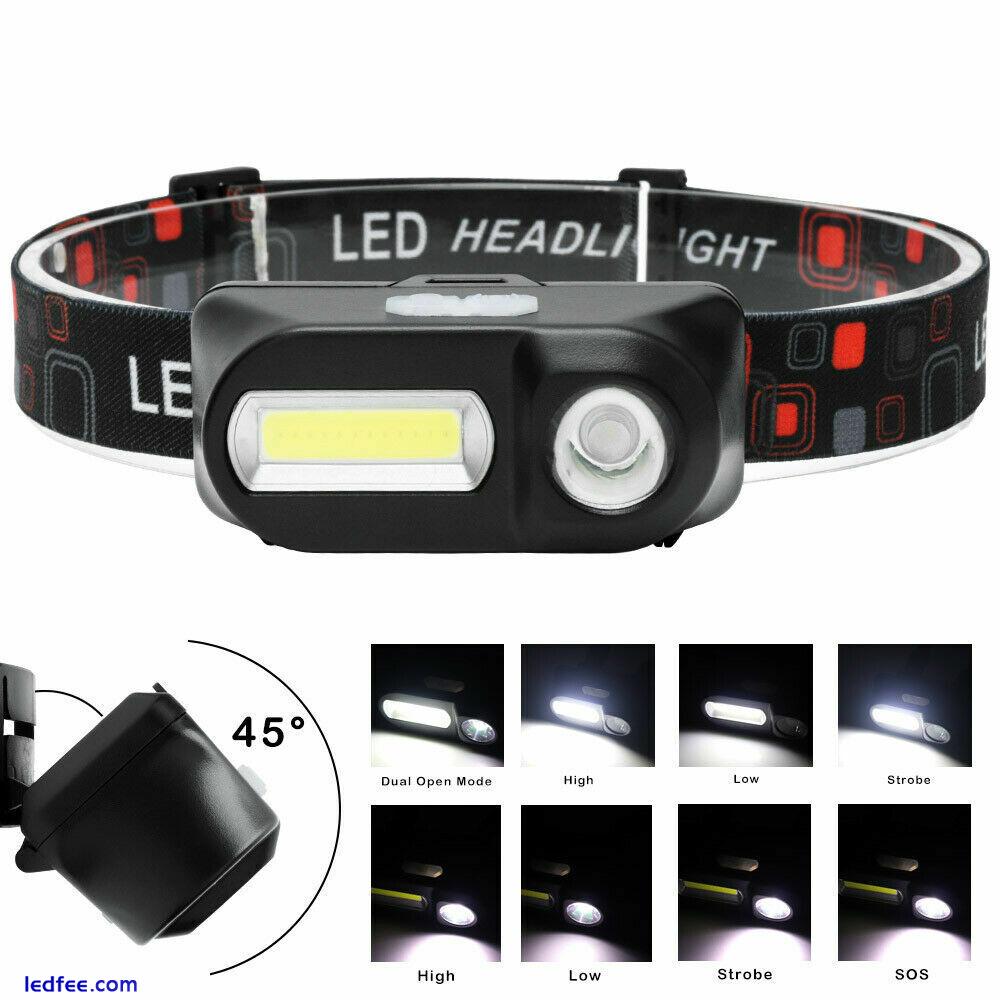 Waterproof USB Rechargeable LED Headlight Torch Bright Lamps Adjustable Headlamp 5 