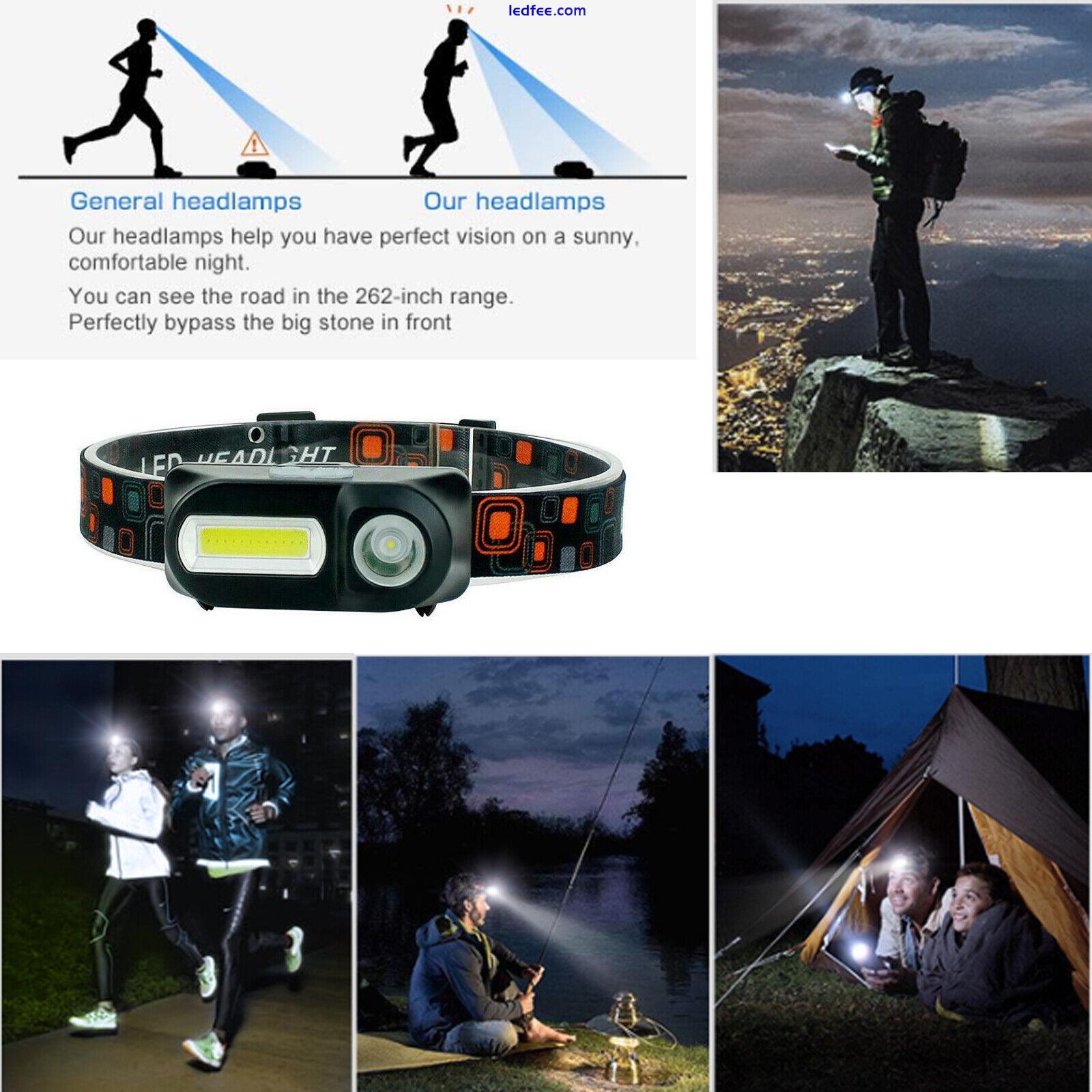 Waterproof USB Rechargeable LED Headlight Torch Bright Lamps Adjustable Headlamp 3 