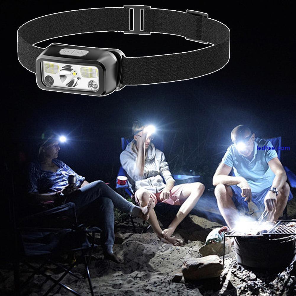 Super Bright LED Headlamp Rechargeable Headlight Head Sensor Torch Motion Q3J2 1 