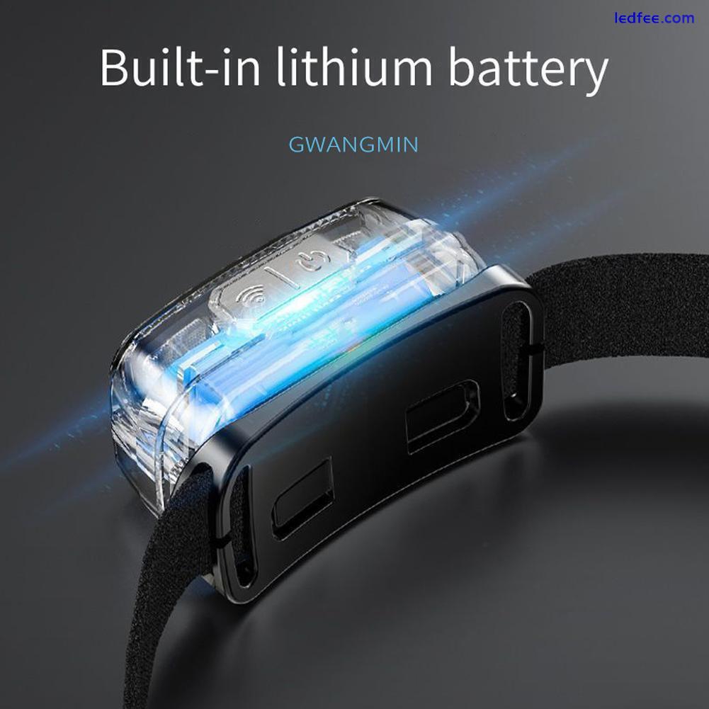 Super Bright LED Headlamp Rechargeable Headlight Head Sensor Torch Motion Q3J2 5 