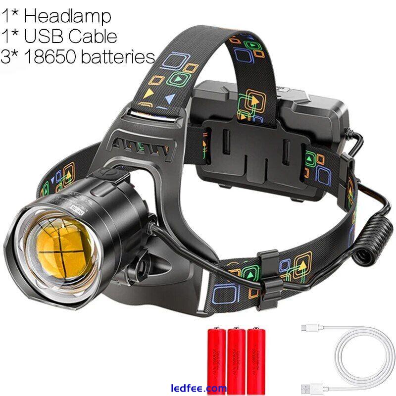 LED Headlamp P100/P90 Headlight Long Range USB Rechargeable Built in Battery 5 