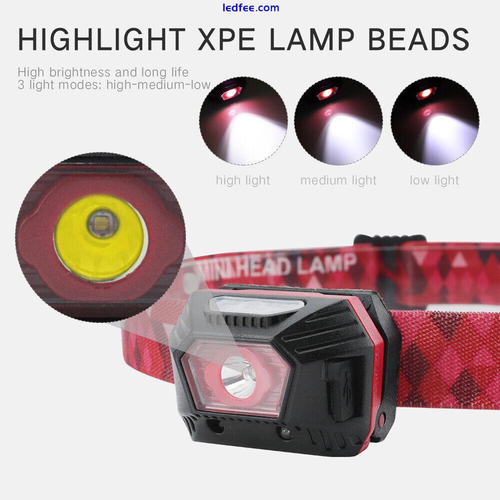 20000lm Rechargeable LED Headlamp Motion Sensor Head Lamp Induction Headlight 4 