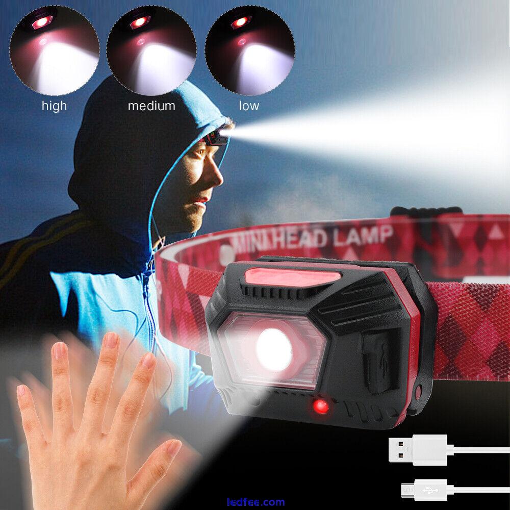 20000lm Rechargeable LED Headlamp Motion Sensor Head Lamp Induction Headlight 0 