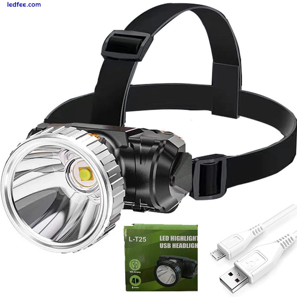 LED Strong Light USB Rechargeable Headlamp Night Fishing Running Camping D1F8 3 