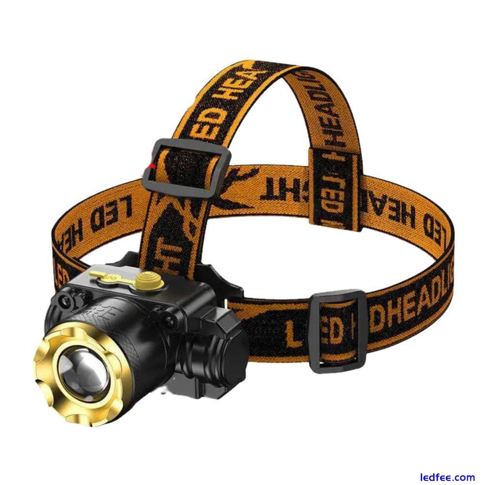 USB Rechargeable Headlamp Flashlight Waterproof LED Head Torch Headlight Band. 2 