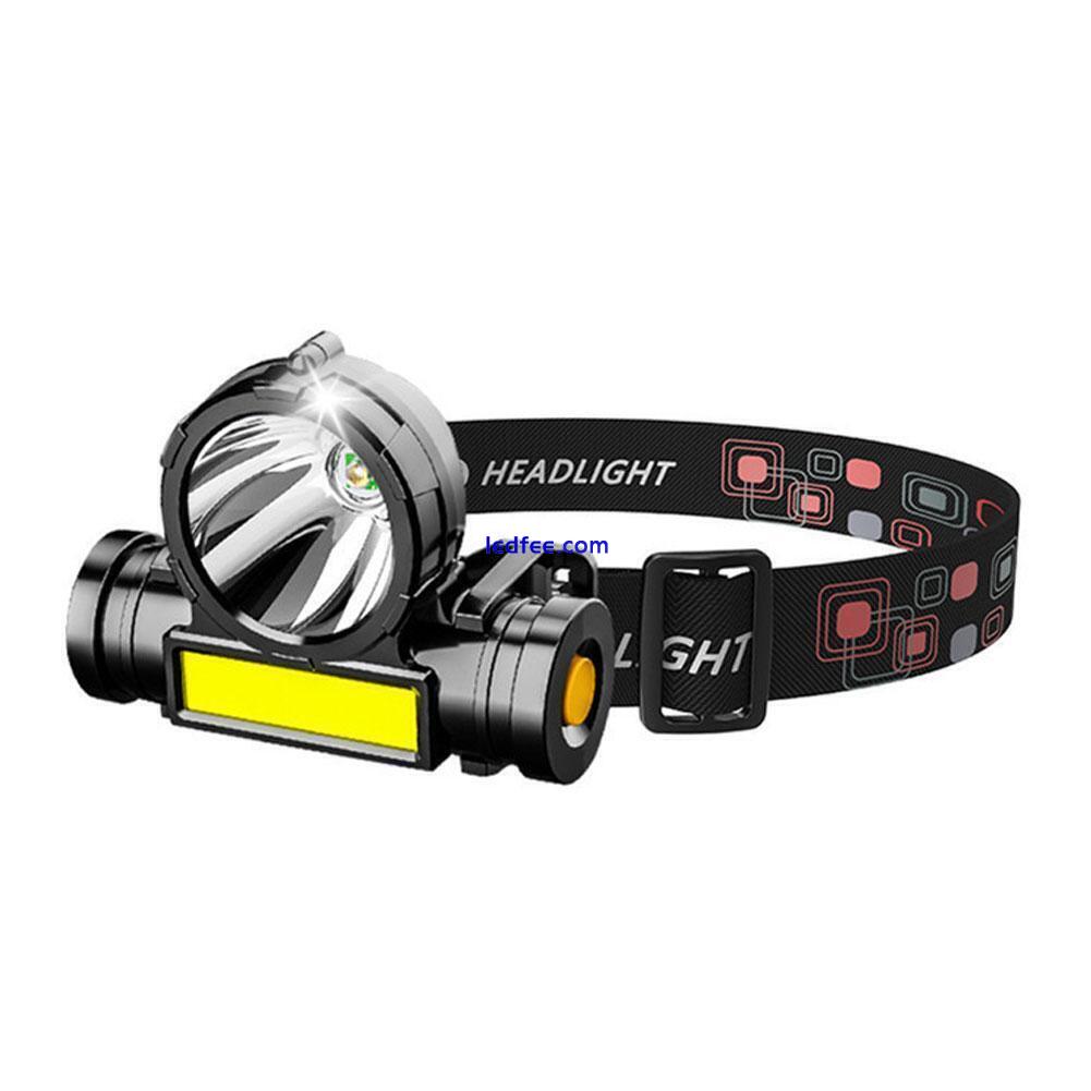 COB LED Headlamp USB Rechargeable Headlight Torch Work Bar HeadBand Light M4B9 1 