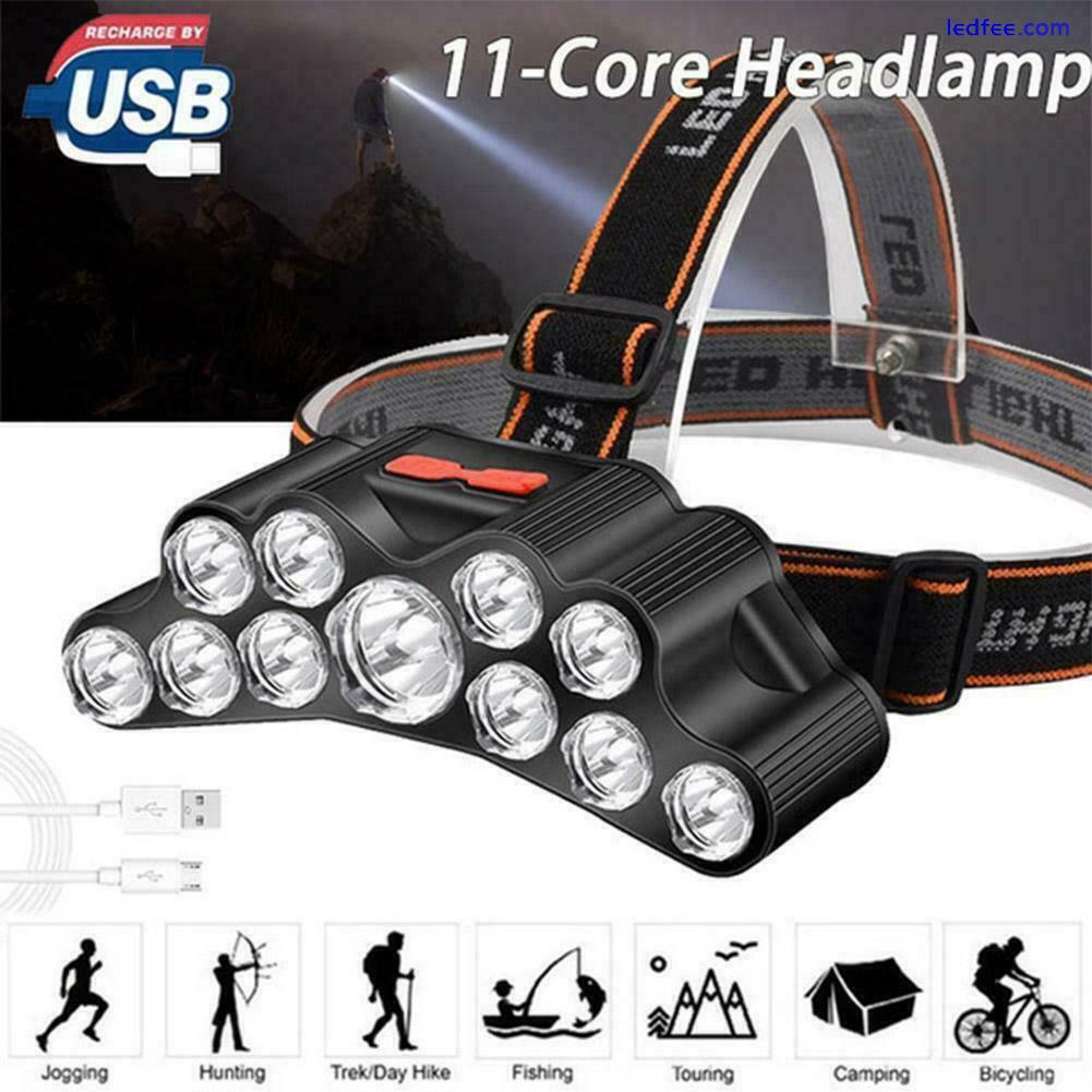 1200000LM 11 LED USB Headlamp Rechargeable Headlight Light Flashlight Torch H6L3 0 