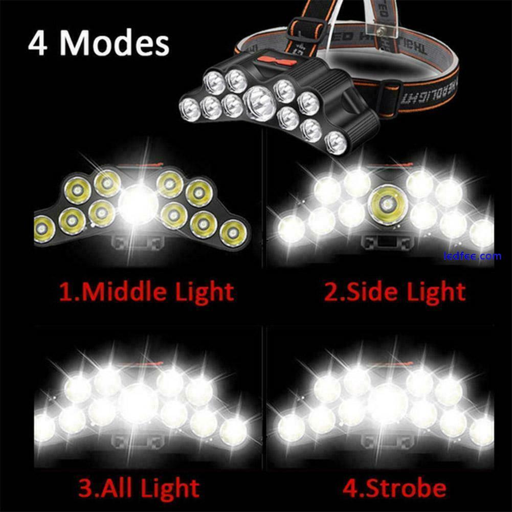 1200000LM 11 LED USB Headlamp Rechargeable Headlight Light Flashlight Torch H6L3 1 