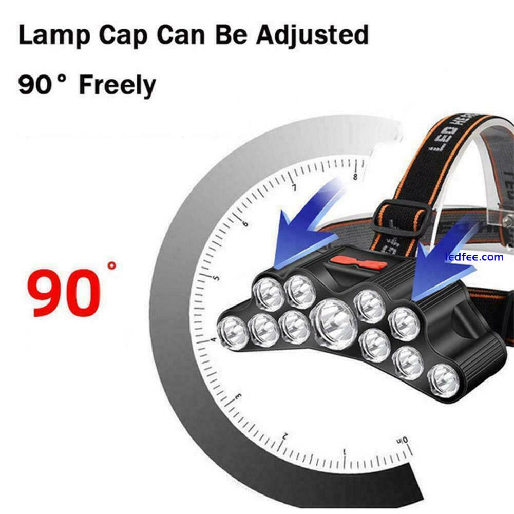 1200000LM 11 LED USB Headlamp Rechargeable Headlight Light Flashlight Torch H6L3 4 