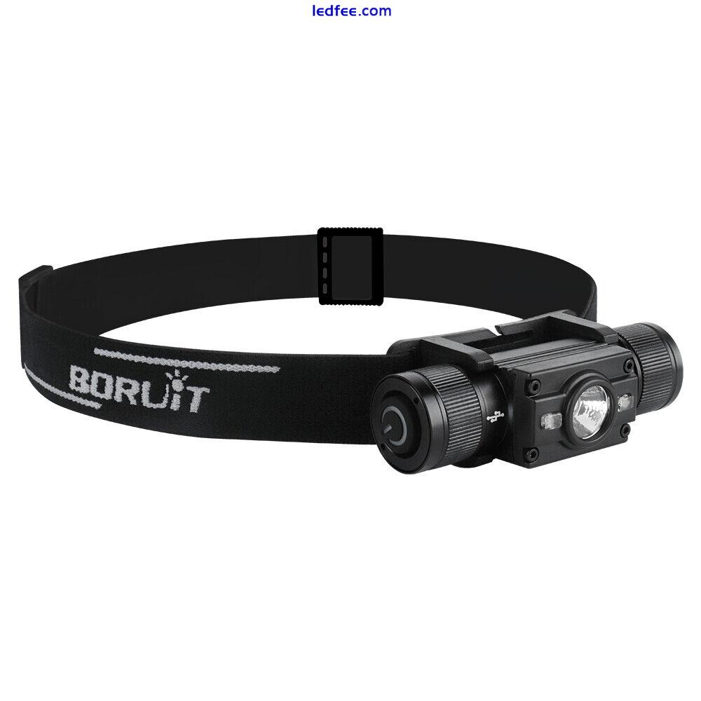 BORUiT LED Head Torch Lamp Light Rechargeable Headlight Headlamp Camping 7 Mode 1 