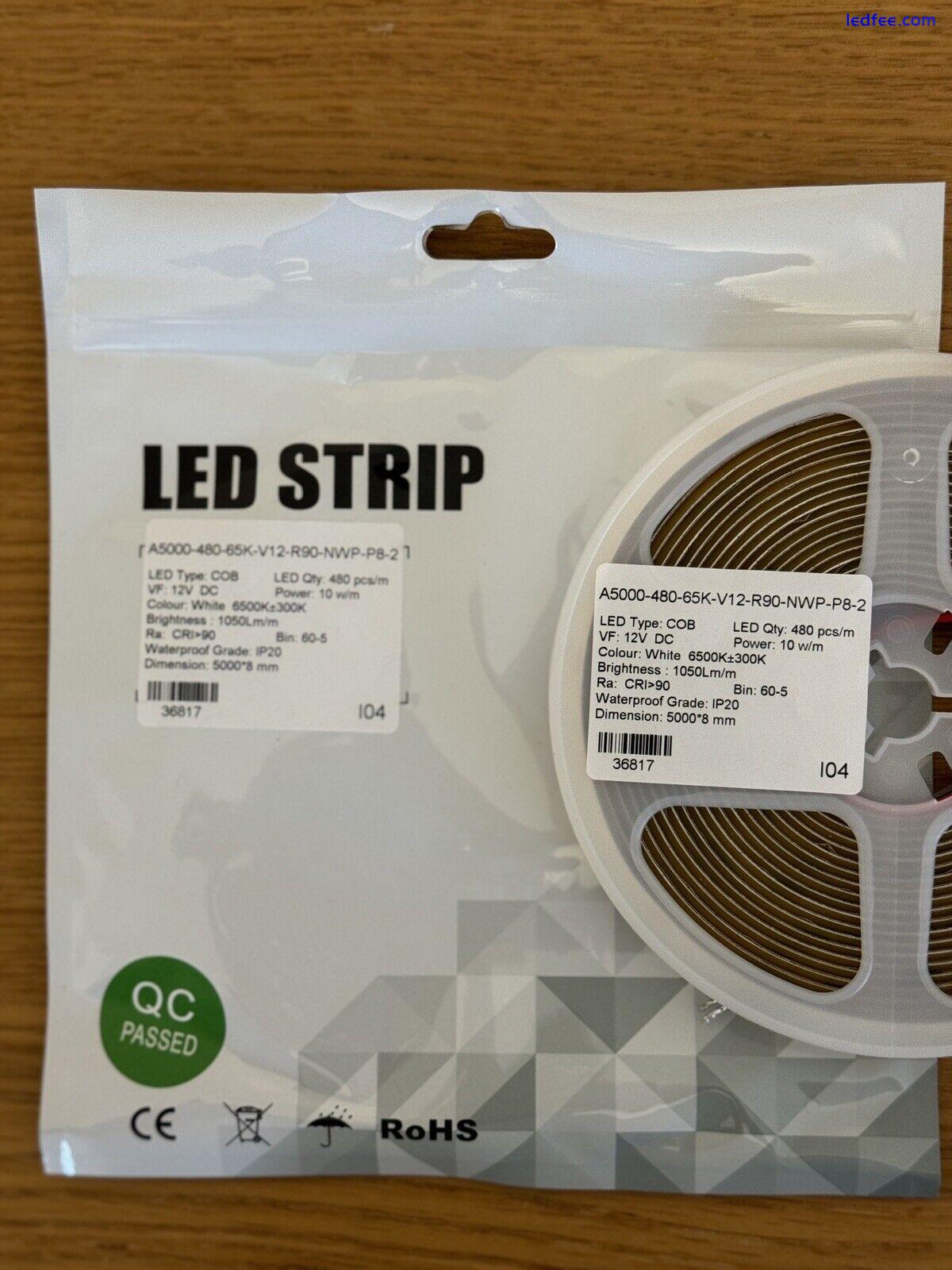 12 Volts LED Strip Lights - White - 480 Led/m - CE Marked - 6500K - 5M 2 