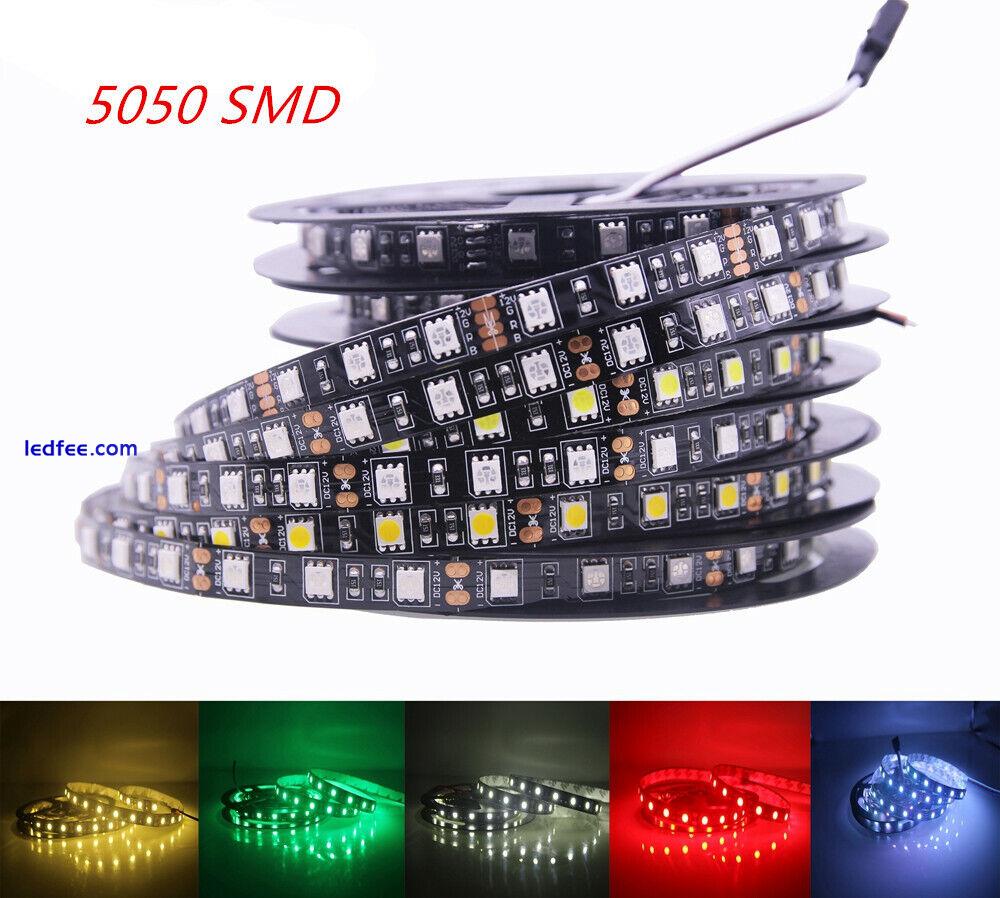 1-5m 12V LED Strip 5050 60LED/m Flexible Black PCB RGB /Warm White/blue/yellow 0 