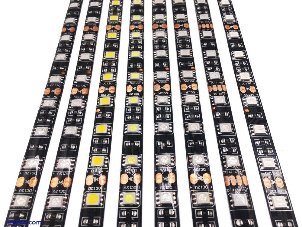 1-5m 12V LED Strip 5050 60LED/m Flexible Black PCB RGB /Warm White/blue/yellow 4 