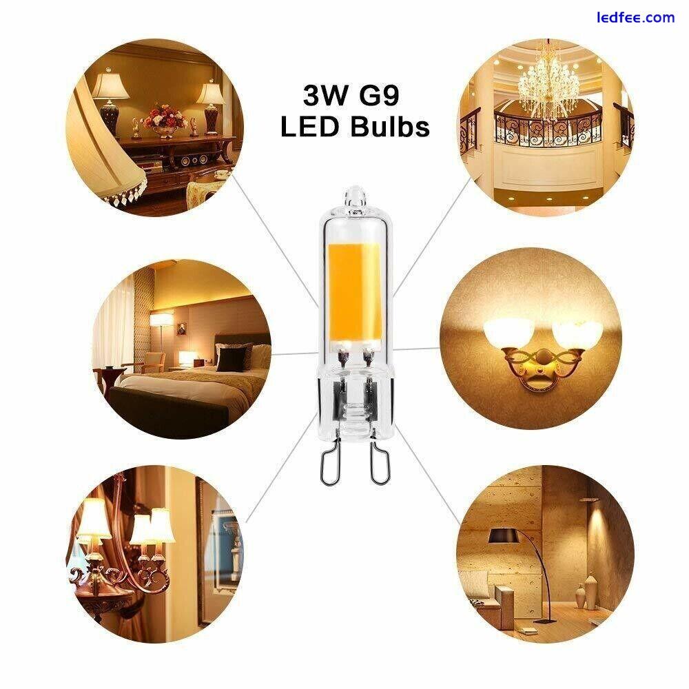 10X G9 LED Bulb Warm White Dimmable COB 3W=40W G9 Halogen Capsule Wall Light 3 