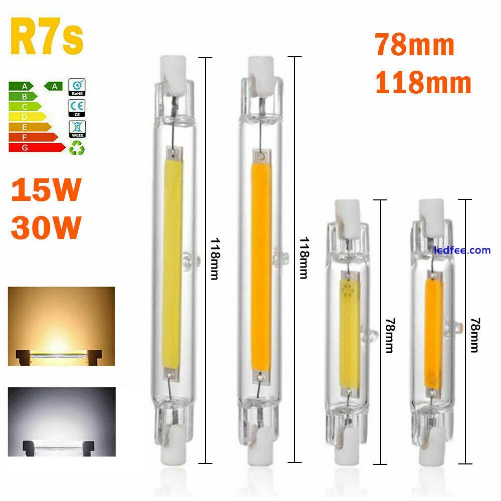 R7S LED Lamp COB 118mm 78mm 15/30W Dimmable Glass Replace Incandescent 110V/220V 0 