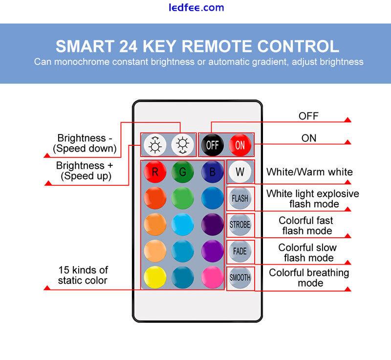 RGB LED COLOUR SMART CHANGING LIGHT BULB REMOTE E12/E14/E26/E27/B22~ 4 