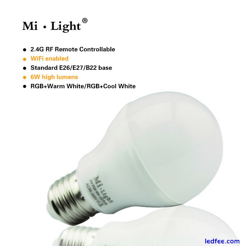 Mi Light/MIBOXER wifi rgbw LED Bulb Lamp RGB CCT E27 GU10 MR16 Light Dimmable 1 