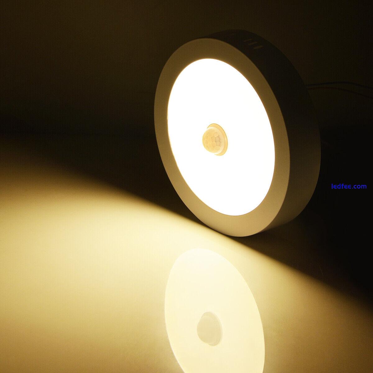 Round LED Ceiling Light PIR Motion Sensor Kitchen Bedroom Office Fixture Lamp 4 