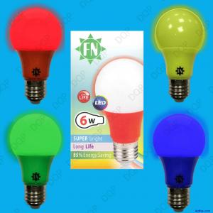 2x 6w LED Coloured Lamp GLS E27 Light Bulb Choose Between Red Yellow Green Blue