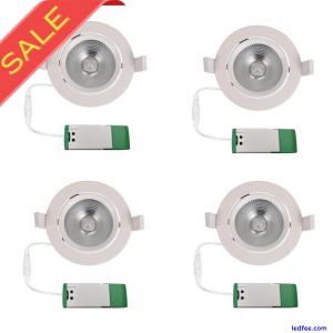 UK Ultra Slim Recessed LED Flat Panel Ceiling Spotlights Downlights- Pack of 4