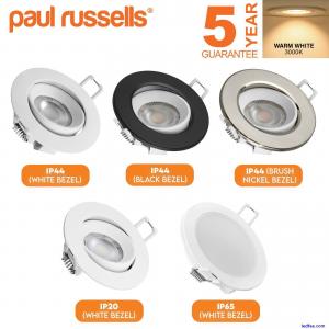 LED Recessed Downlights Tilt Angle Fixed 3000K Ceiling Spotlights IP20 IP44 IP65