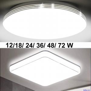 Modern LED Ceiling Light Round Panel Down Lights Bathroom Kitchen Bedroom Lamp