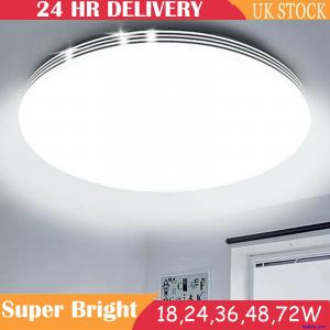 Modern LED Ceiling Light Round Panel Down Lights Bathroom Kitchen Bedroom Lamp