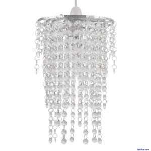 Modern Clear Acrylic Crystal Ceiling Light Shade Easy Fit Pendant Chandelier