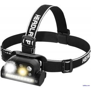 Head Torch Rechargeable with 5 Lights 11 Modes Super Bright Zoomable Headlight