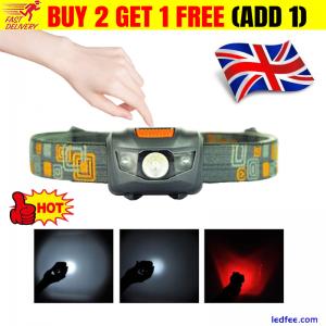 2X Super Bright Waterproof Head Torch Headlight LED USB Rechargeable Headlamp UK