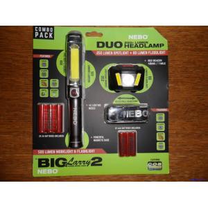 NEBO - Combo Pack - Big Larry 2 and Duo 250+ Lumen  Headlamp NEW Free P & P