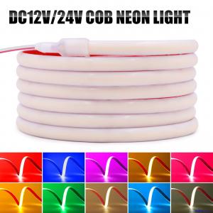 COB LED Strip Neon Flex Rope Light 12V 24V IP68 Waterproof Self Adhesive 10Color