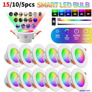 10W Tuya WIFI Bluetooth APP RGB LED Ceiling Downlight Recessed Spotlight Timer