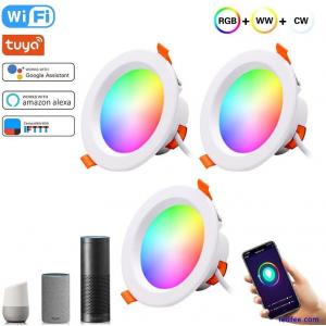 LED Recessed Ceiling Light 10W RGB Colour Changing Dimmable Spot WIFI Downlights